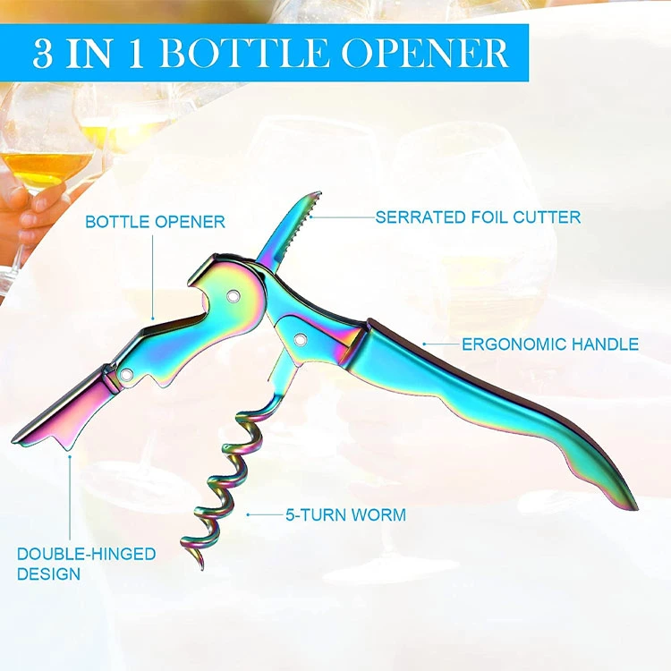 Wine Opener Corkscrew Custom Keychain Beer Titanium Bottle Opener Wine Opener Custom Waiters Corkscrew