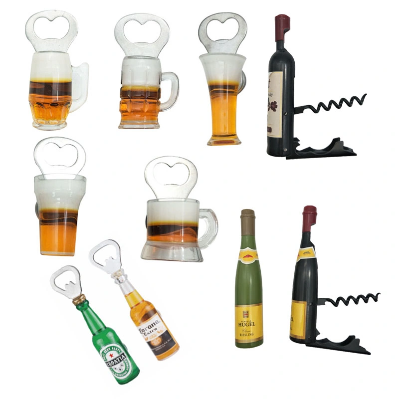 Wine Bottle Shape Bottle Opener Wine Opener with Fridge Magnet