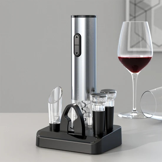 Ensemble d'ouvre-bouteille de vin rouge électrique automatique, tire-bouchon sans fil alimenté par batterie